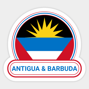 Antigua and Barbuda Country Badge - Antigua and Barbuda Flag Sticker